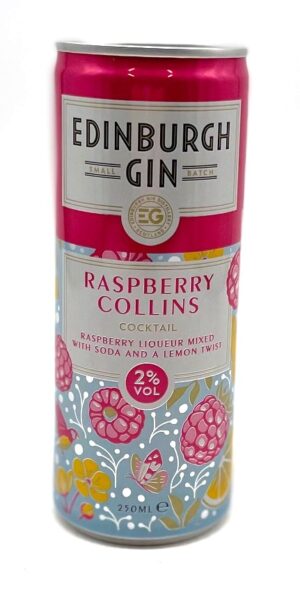 Edinburgh gin raspberry collins can
